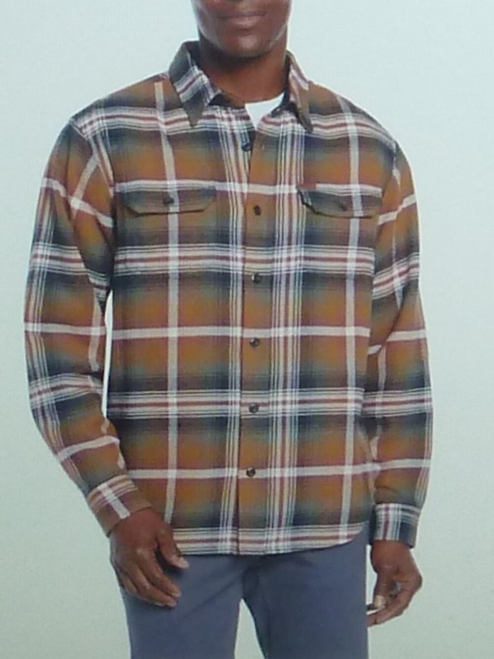 Orvis Men’s Big Bear Heavyweight 100% Cotton Flannel Shirt Size Small